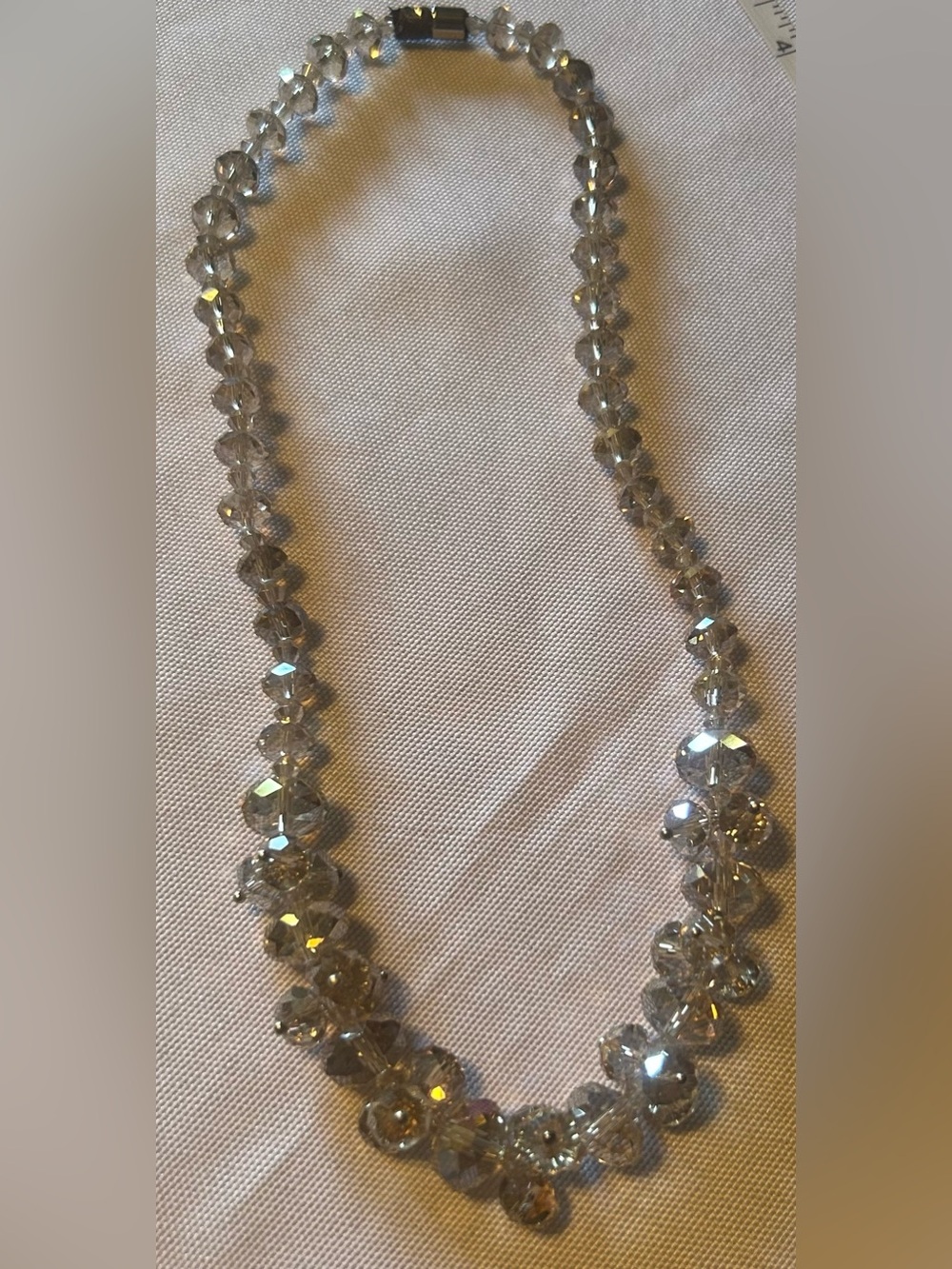 Vintage Faceted Glass Bead Necklace. May be Aurora Borealis.